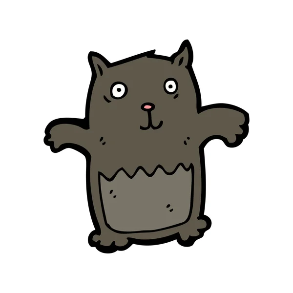 Scary zwarte kat cartoon — Stockvector