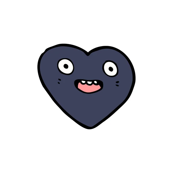 Corazón negro de dibujos animados — Vector de stock