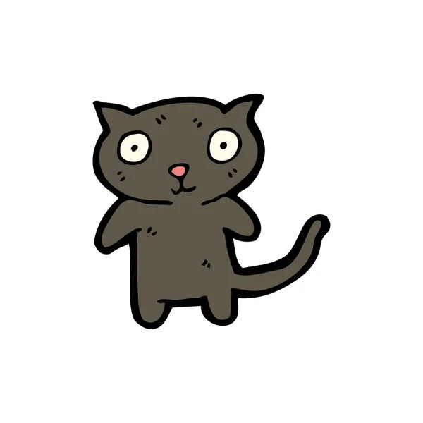 Zwarte kat cartoon — Stockvector