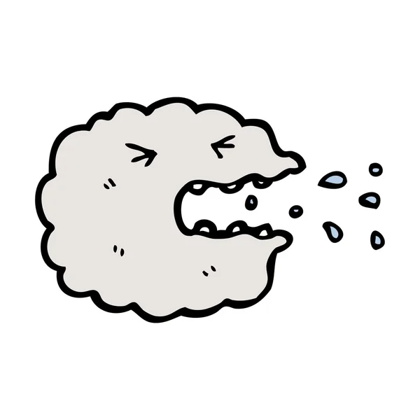 Caricature nuage effrayée — Image vectorielle