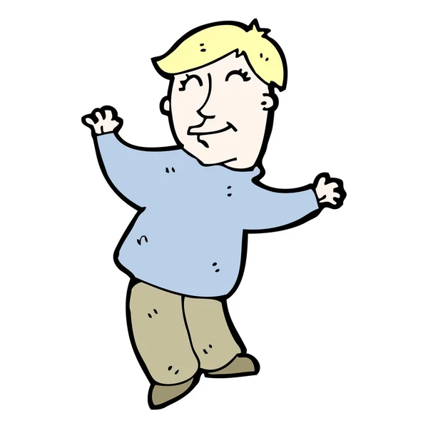 Feliz homem dançando desenhos animados — Vetor de Stock