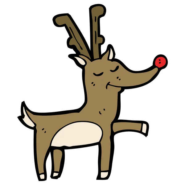 Mutlu Noel reindeer cartoon — Stok Vektör