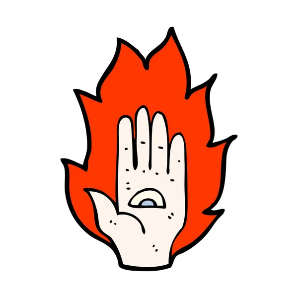 Cartoon alla brinnande hand tecken — Stock vektor