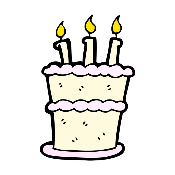 Cartoon-Kuchen mit Kerzen — Stockvektor