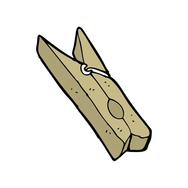 Wooden clothes peg cartoon — Stock Vector © lineartestpilot 20075357