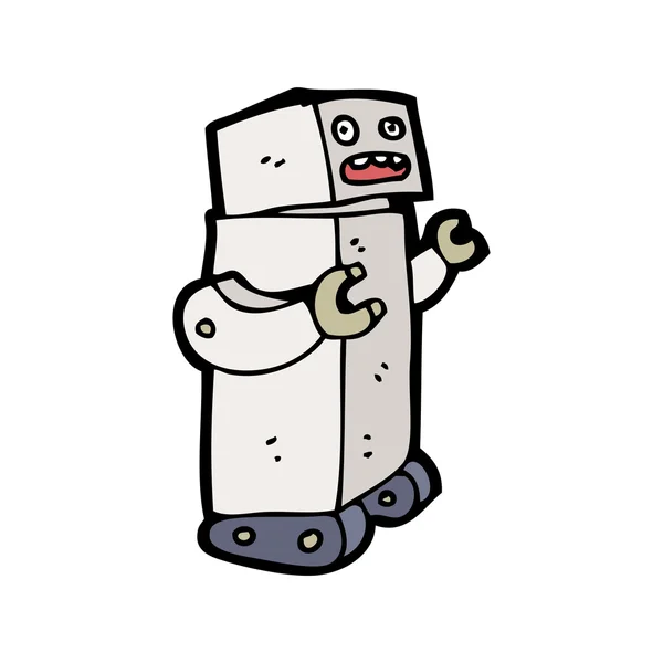 Mutlu kutu gibi robot karikatür — Stok Vektör