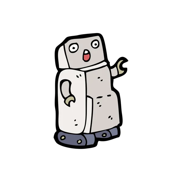 Happy boxy robot dessin animé — Image vectorielle