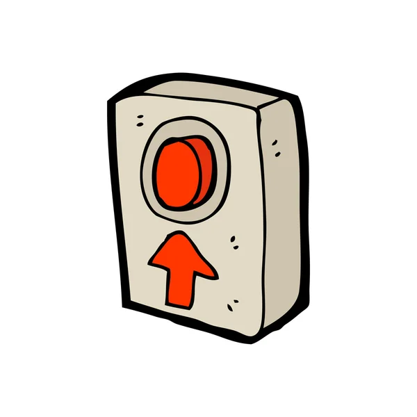 Tentante bande dessinée bouton rouge — Image vectorielle