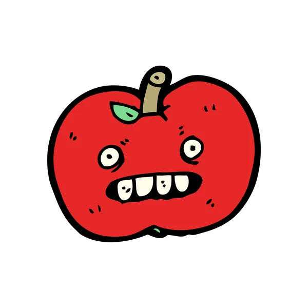 Mauvais dessin animé pomme — Image vectorielle