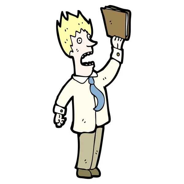 Businessman waving briefcase cartoon — Stock Vector