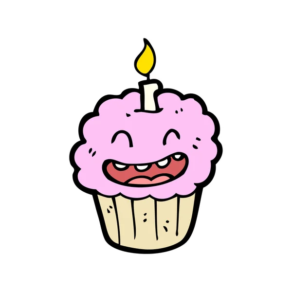 Happy cupcake cartoon — Stock Vector