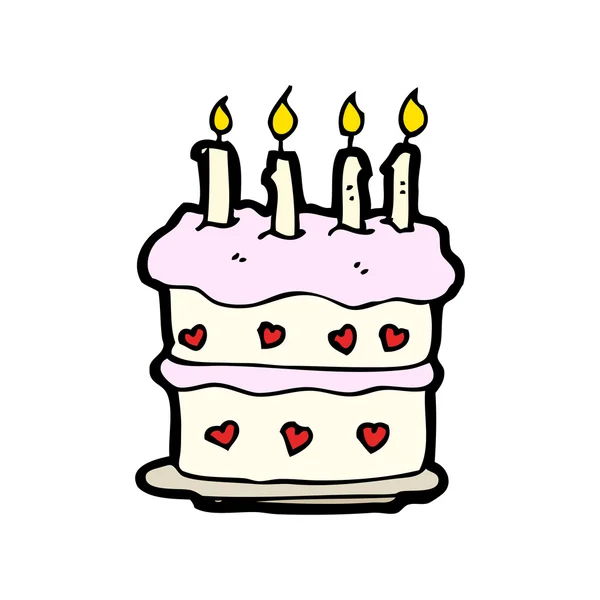 Cartoon cake met kaarsen — Stockvector