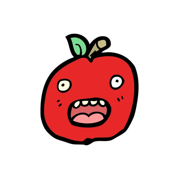 Zabawne kreskówki jabłko — Wektor stockowy
