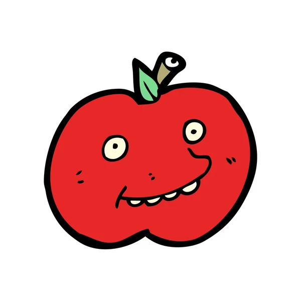 Divertida manzana de dibujos animados — Vector de stock