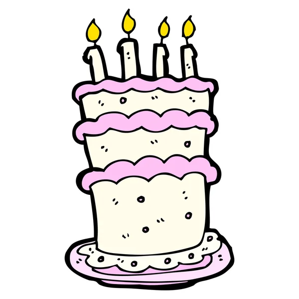 Cartoon cake with candles — Stock Vector