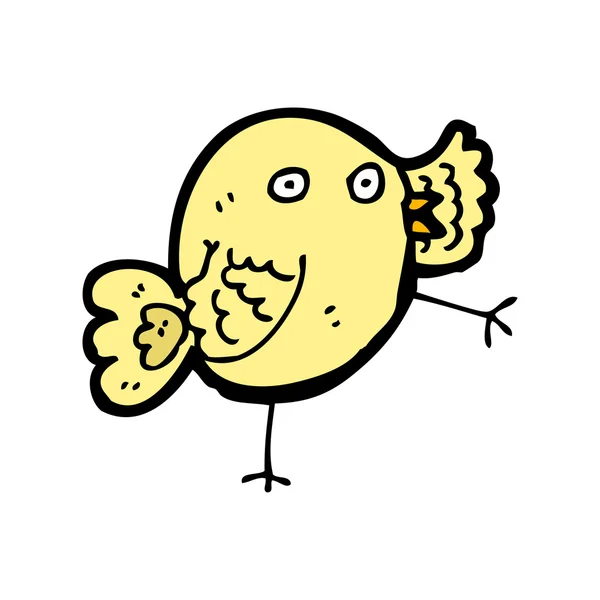 Gele vogel cartoon — Stockvector