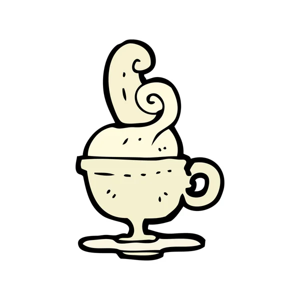 Vapeur tasse chaude de thé dessin animé — Image vectorielle