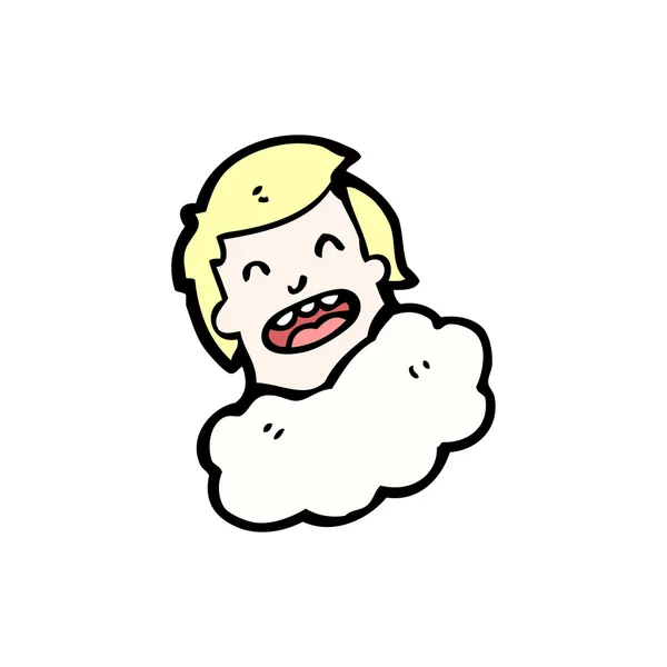 Hoofd in de wolken cartoon — Stockvector