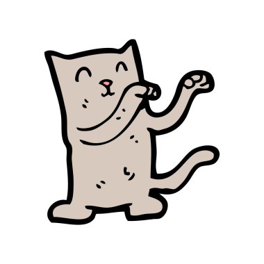 kedi yükselterek yumruklar cartoon