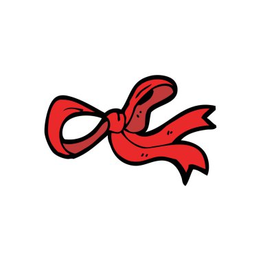 Kırmızı yay karikatür bağladılar