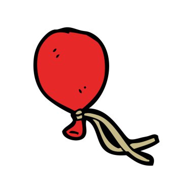 Dış çizgi film yüzen büyük kırmızı balon