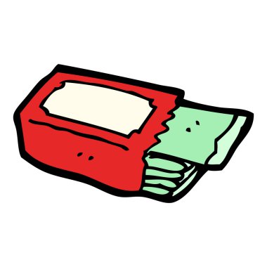 Packet of chewing gum cartoon clipart