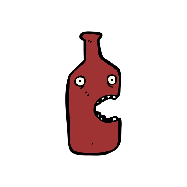 Garrafa de vinho personagem dos desenhos animados — Vetor de Stock