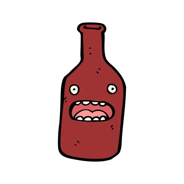 Bottiglia di vino personaggio cartone animato — Vettoriale Stock