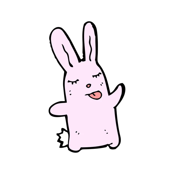 Mignon lapin collant sur la langue dessin animé — Image vectorielle