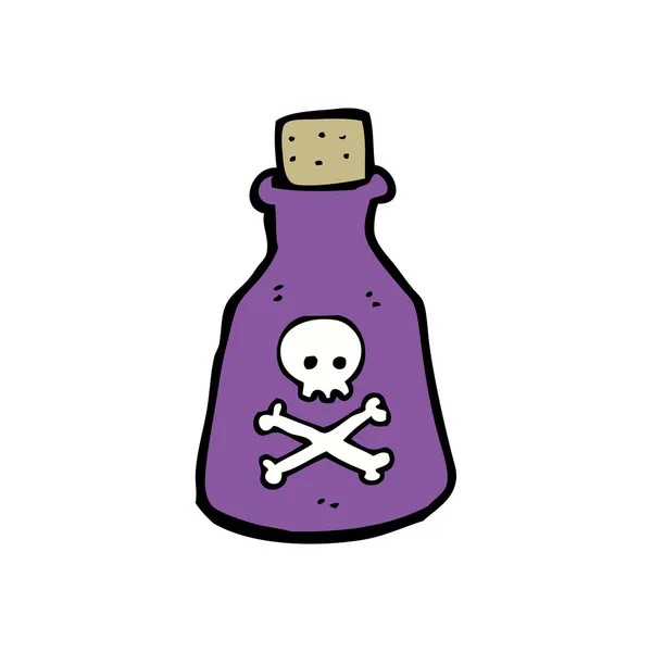 Petite bouteille de dessin animé empoisonné — Image vectorielle