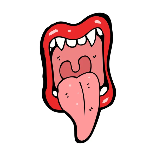Zunge ragt aus Karikatur — Stockvektor