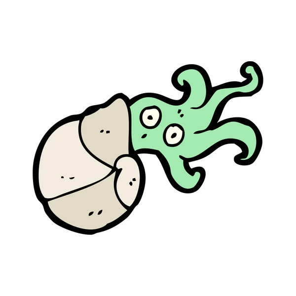 Nautilus squid cartoon — Stockvector