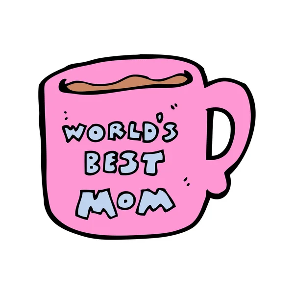 Meilleure tasse de maman du monde dessin animé — Image vectorielle