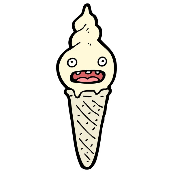 Retro dondurma koni karakter karikatür — Stok Vektör