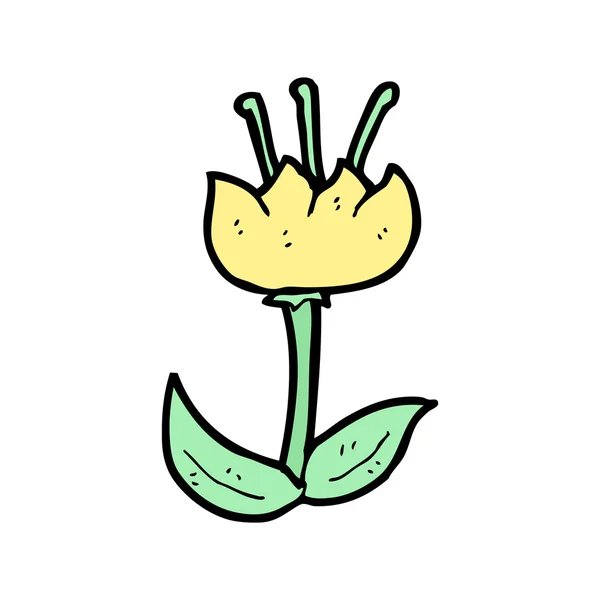 Gul blomma cartoon — Stock vektor