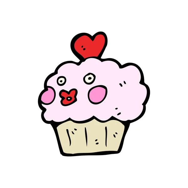 Bang verjaardag cupcake cartoon — Stockvector