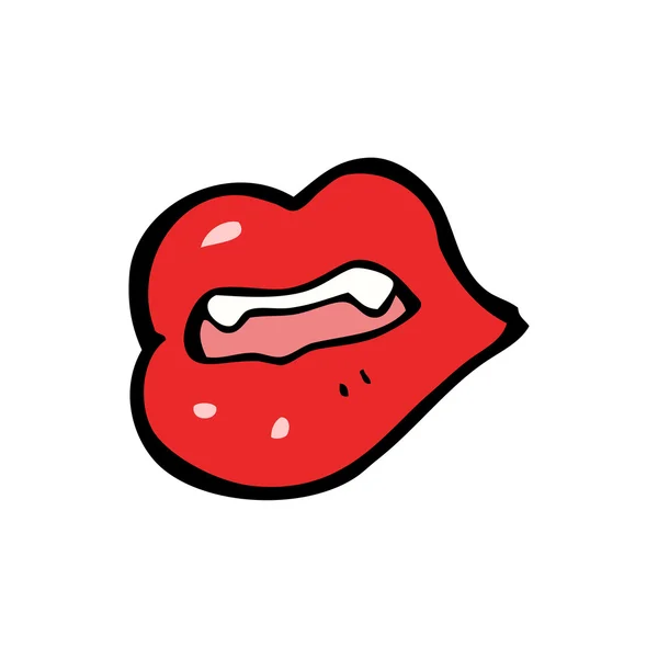 Dessin animé lèvres rouges — Image vectorielle