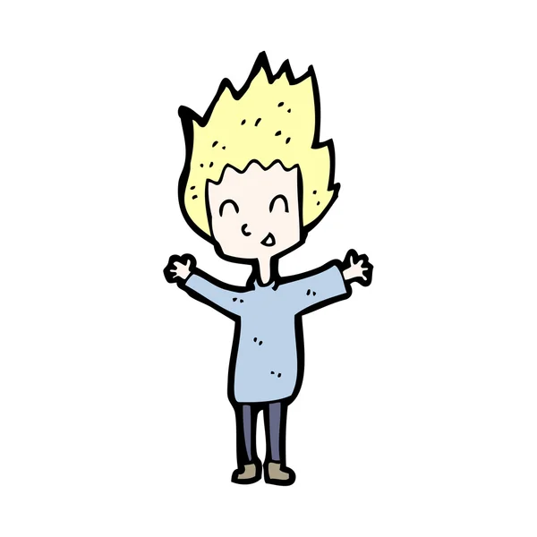 Spiky capelli ragazza cartone animato — Vettoriale Stock