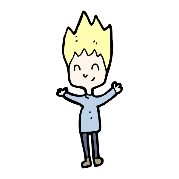 Spiky cabelo menina desenhos animados —  Vetores de Stock
