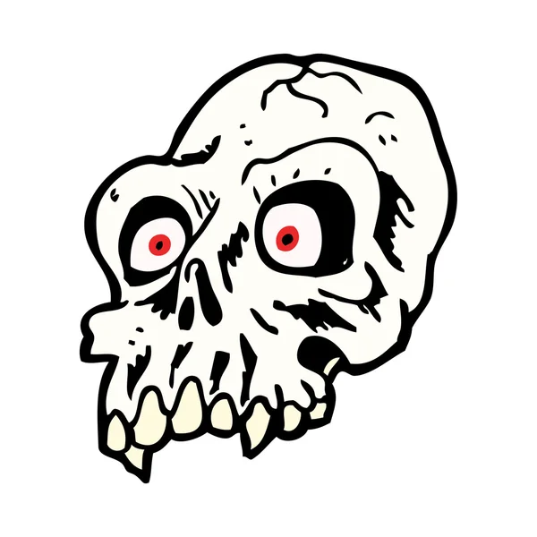 Halloween assustador crânio desenhos animados — Vetor de Stock