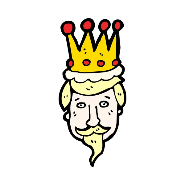 Könige Kopf Karikatur — Stockvektor