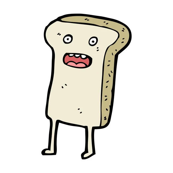 Cartoon sneetje brood karakter — Stockvector