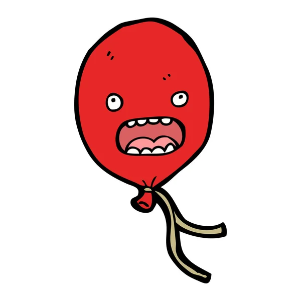 Großer roter Luftballon schwebt weg Karikatur — Stockvektor