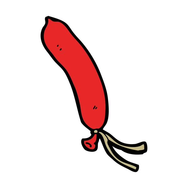 Cartone animato lungo palloncino rosso galleggiante — Vettoriale Stock