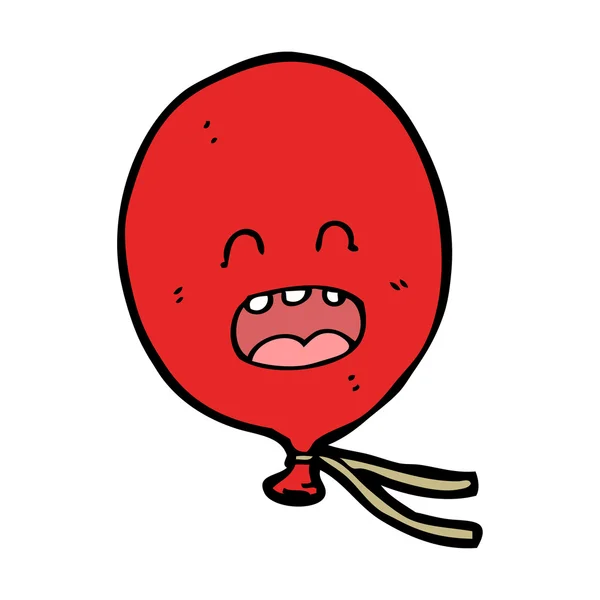 Globo rojo grande flotando lejos de dibujos animados — Archivo Imágenes Vectoriales