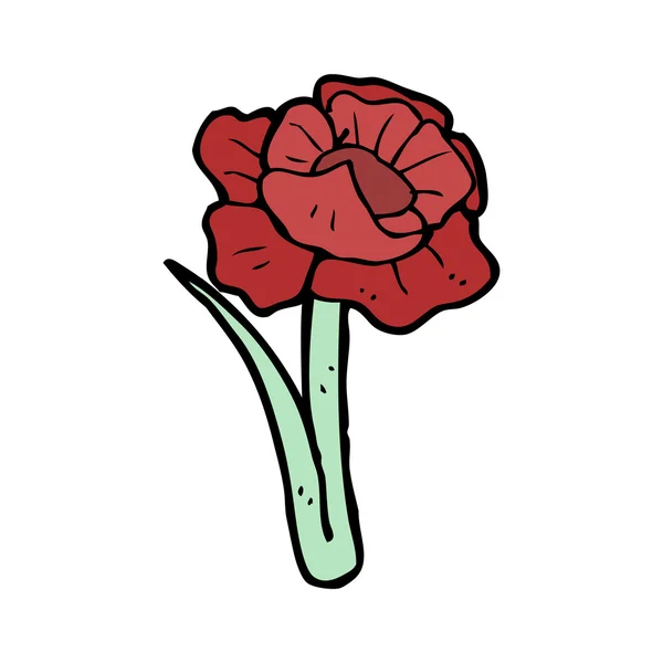 Flor de amapola de dibujos animados — Vector de stock