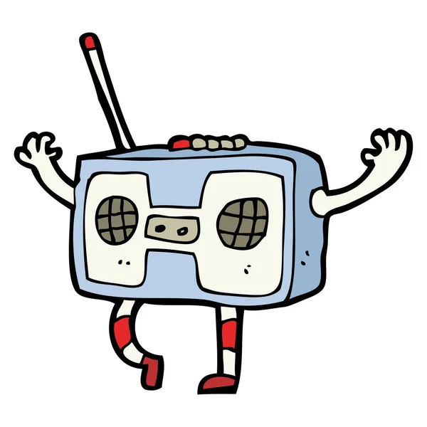 Retro cassette speler cartoon — Stockvector