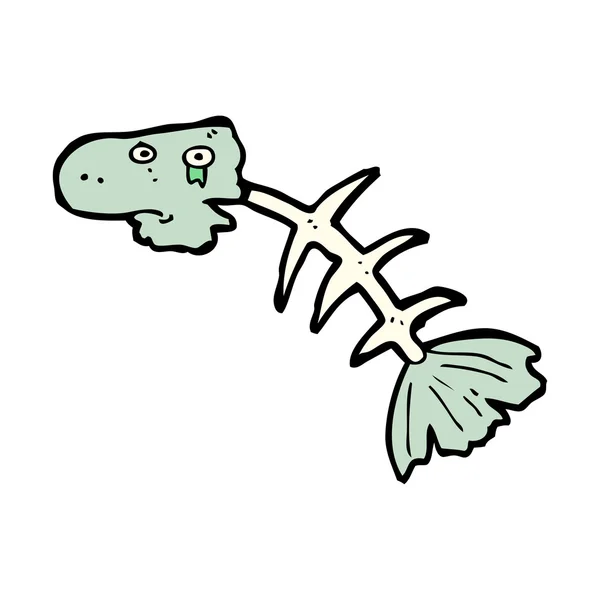 Old fish bones cartoon — Stock Vector