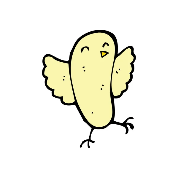 Pequeña caricatura de pájaro amarillo — Vector de stock