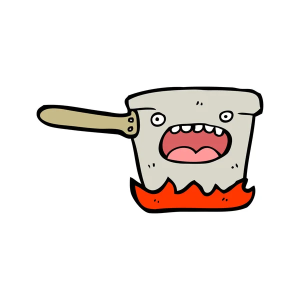 Cartoon kitchen saucepan character — Stock Vector